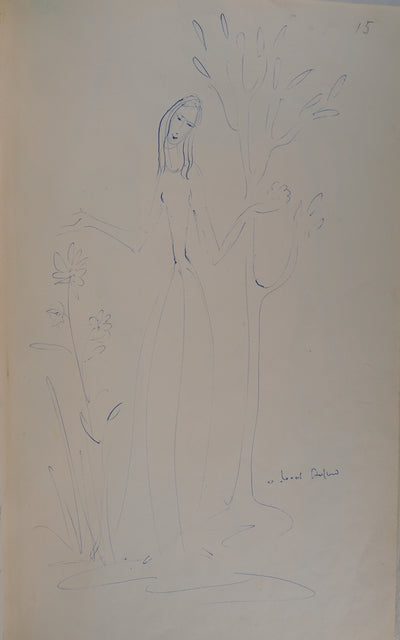 Jean-Michel ATLAN : Composition abstraite, Dessin original signé