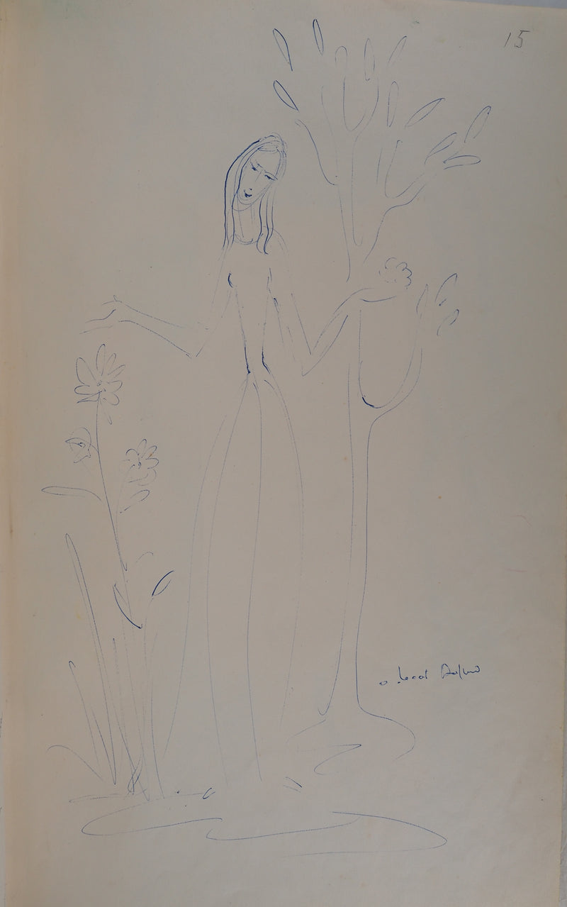 Jean-Michel ATLAN : Composition abstraite, Dessin original signé