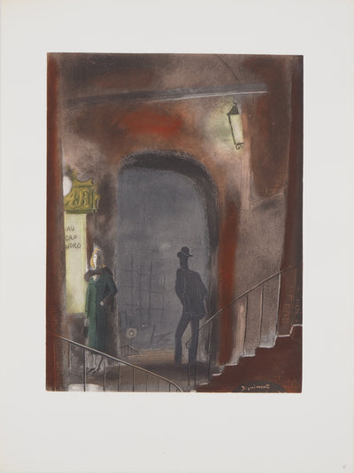 André DIGNIMONT : Rue de Dunkerque, Lithographie originale (vue générale) - Crédit photo : Galerie Art.Paris