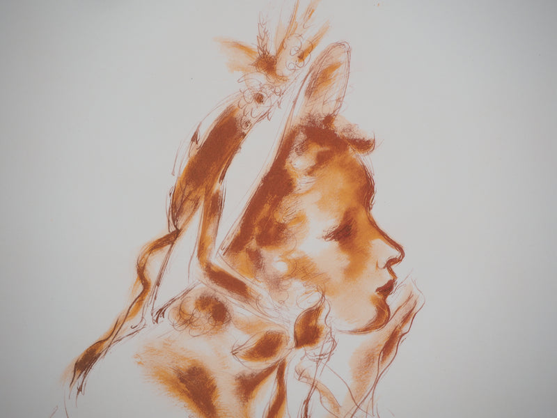 André DIGNIMONT : La femme au chapeau, Lithographie originale (photo de détail 3) - Crédit photo : Galerie Art.Paris