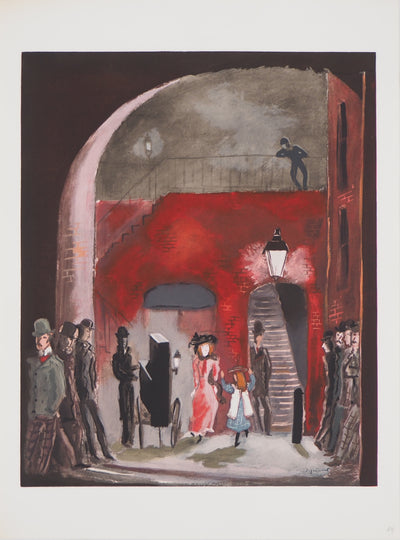 André DIGNIMONT : La ruelle, Lithographie originale (vue générale) - Crédit photo : Galerie Art.Paris