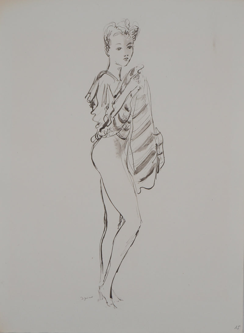 André DIGNIMONT : La robe, Lithographie originale (vue générale) - Crédit photo : Galerie Art.Paris