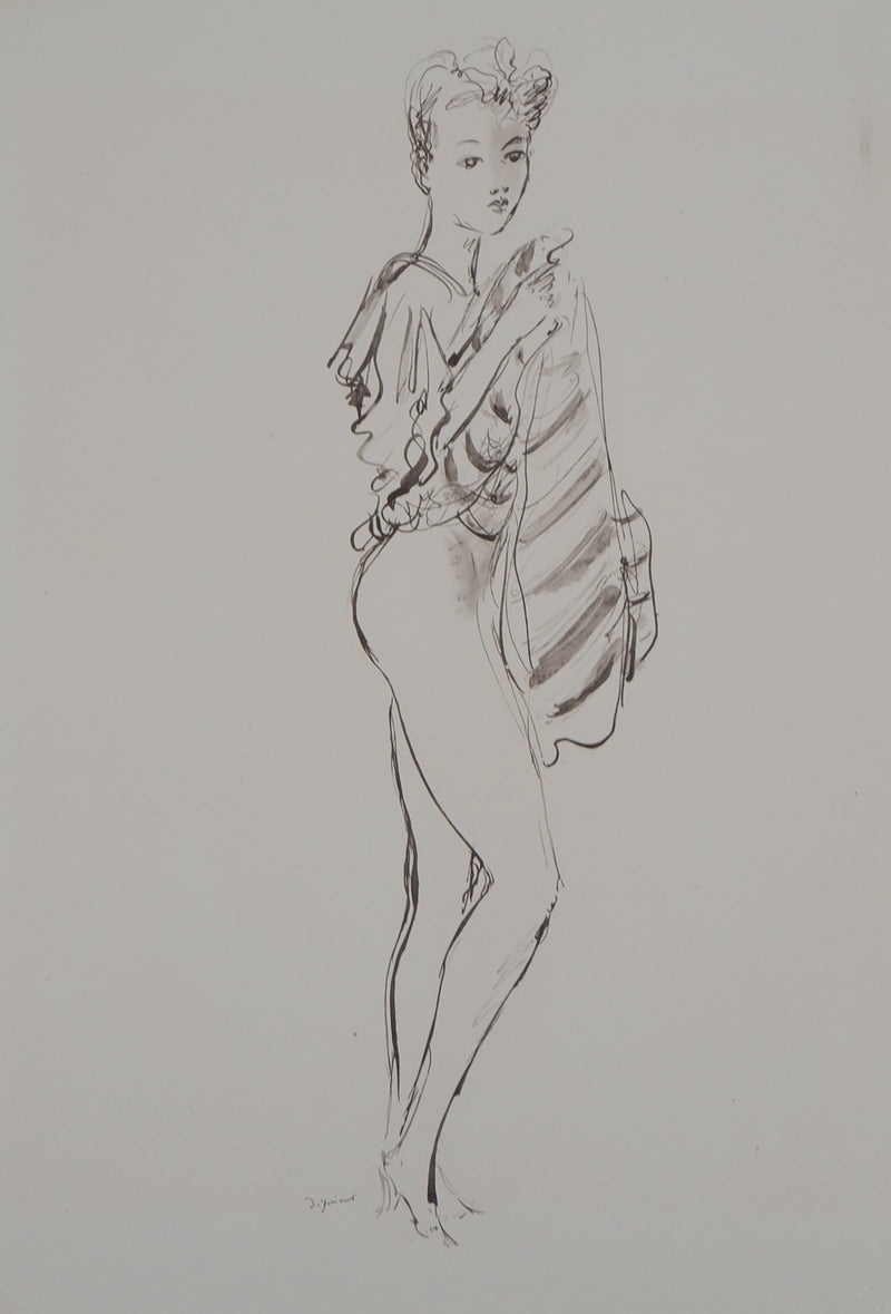 André DIGNIMONT : La robe, Lithographie originale (photo de détail 2) - Crédit photo : Galerie Art.Paris