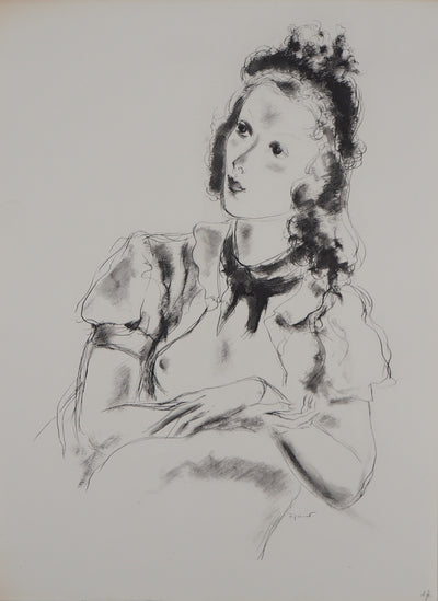 André DIGNIMONT : La jeune fille, Lithographie originale (vue générale) - Crédit photo : Galerie Art.Paris