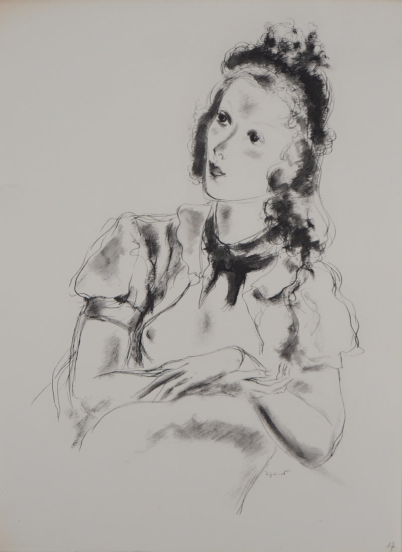 André DIGNIMONT : La jeune fille, Lithographie originale (vue générale) - Crédit photo : Galerie Art.Paris