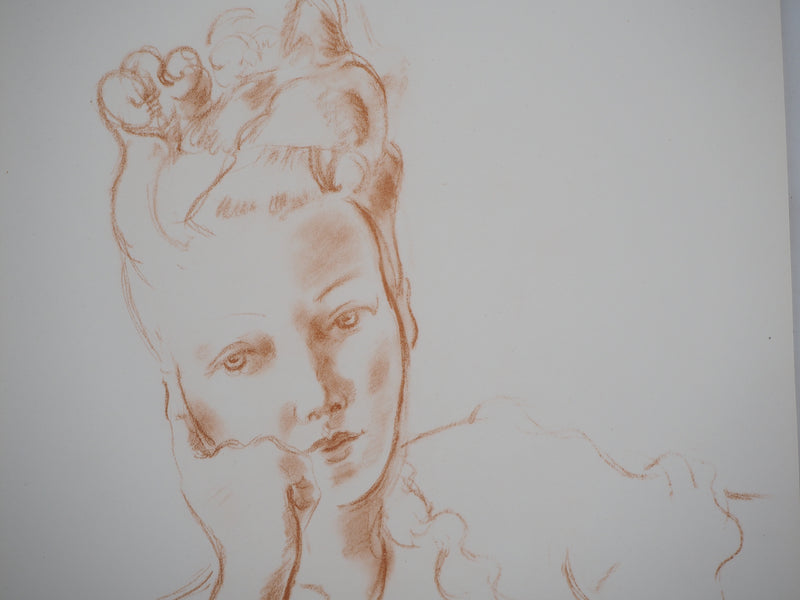 André DIGNIMONT : Femme pensante, Lithographie originale (photo de détail 3) - Crédit photo : Galerie Art.Paris