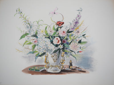 André DIGNIMONT : Bouquet romantique, Lithographie originale (vue générale) - Crédit photo : Galerie Art.Paris