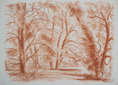 André DIGNIMONT : Le Parc, Lithographie originale (vue générale) - Crédit photo : Galerie Art.Paris