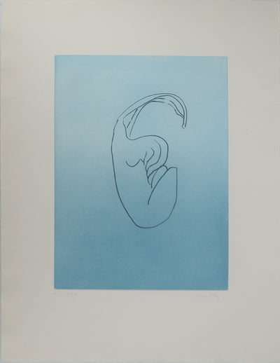 Man RAY : Silhouette recroquevillée, Gravure originale (vue générale) - Crédit photo : Galerie Art.Paris