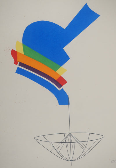 Man RAY : Composition au parapluie, Lithographie originale (photo de détail 3) - Crédit photo : Galerie Art.Paris