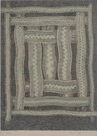 Meret OPPENHEIM : Spirale, Serpent dans un rectangle, Lithographie originale (vue générale) - Crédit photo : Galerie Art.Paris