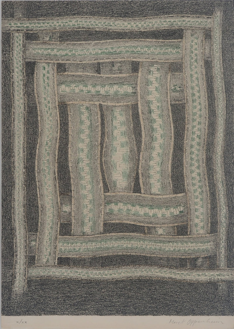 Meret OPPENHEIM : Spirale, Serpent dans un rectangle, Lithographie originale (vue générale) - Crédit photo : Galerie Art.Paris