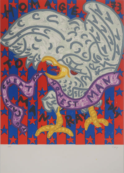 Bill COPLEY : Hommage à Man Ray (Can't cheat an honest man), Lithographie originale (vue générale) - Crédit photo : Galerie Art.Paris