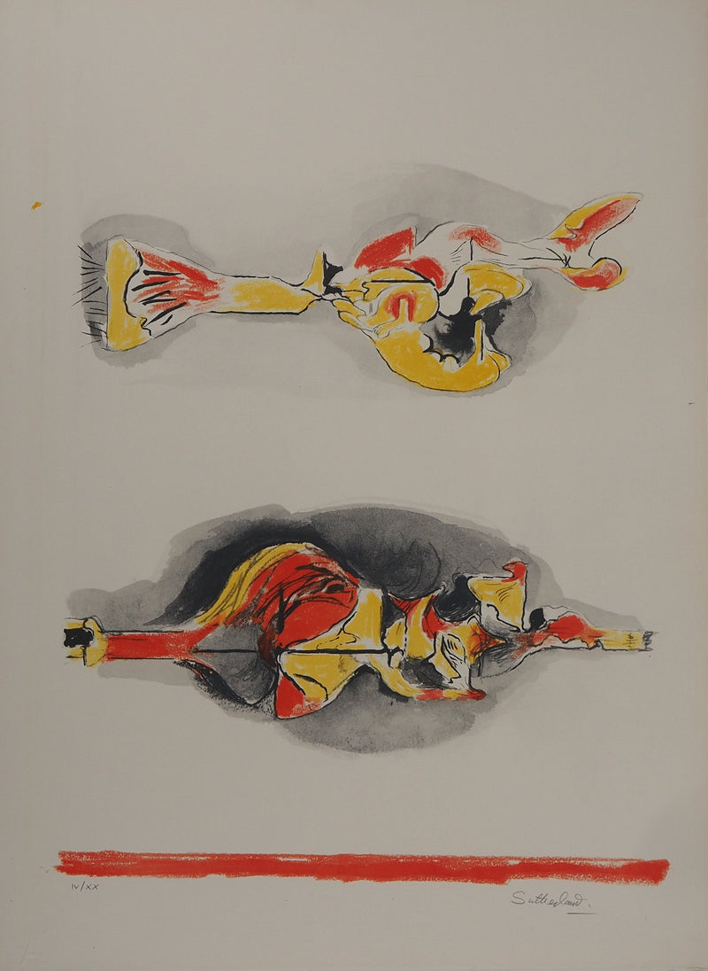 Graham SUTHERLAND : Flying and Floating Forms, Lithographie originale (vue générale) - Crédit photo : Galerie Art.Paris