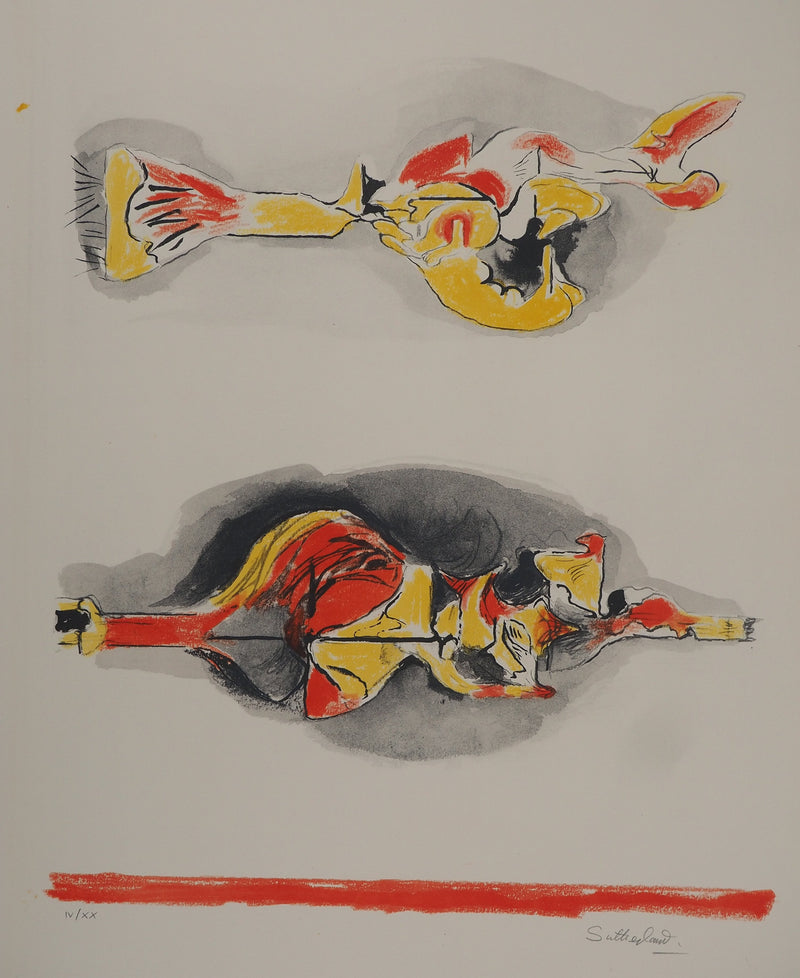 Graham SUTHERLAND : Flying and Floating Forms, Lithographie originale (photo de détail 3) - Crédit photo : Galerie Art.Paris