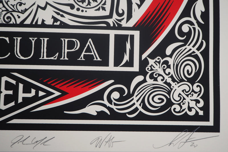 Shepard FAIREY : Mea Culpa, Sérigraphie originale signée