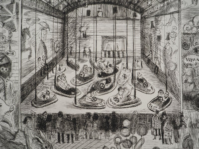 Suzanne BALKANYI : La fête forain, Gravure originale (photo de détail 4) - Crédit photo : Galerie Art.Paris