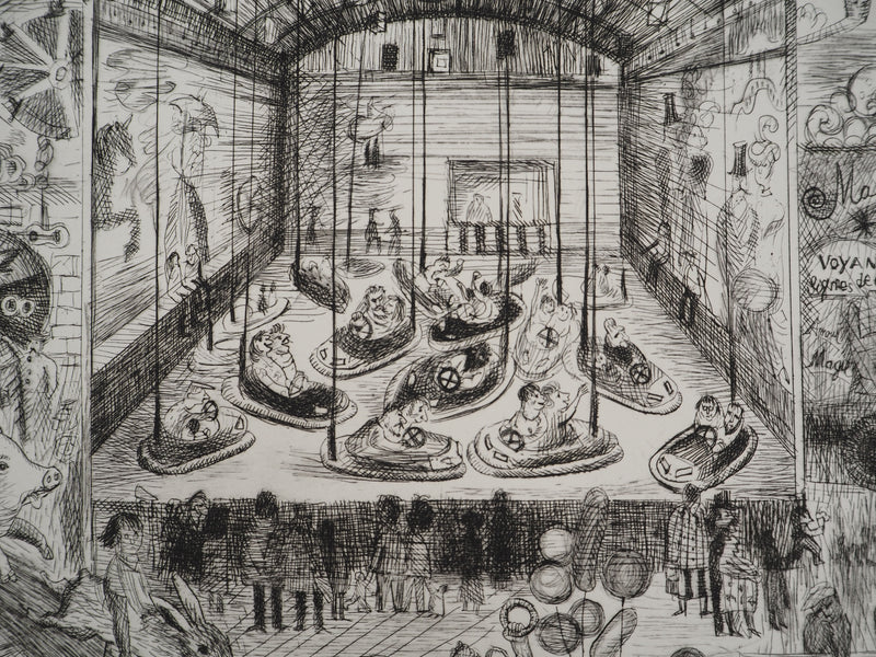 Suzanne BALKANYI : La fête forain, Gravure originale (photo de détail 4) - Crédit photo : Galerie Art.Paris