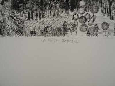 Suzanne BALKANYI : La fête forain, Gravure originale (photo de détail 6) - Crédit photo : Galerie Art.Paris