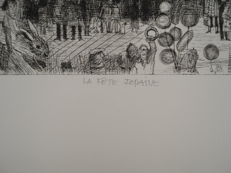 Suzanne BALKANYI : La fête forain, Gravure originale (photo de détail 6) - Crédit photo : Galerie Art.Paris