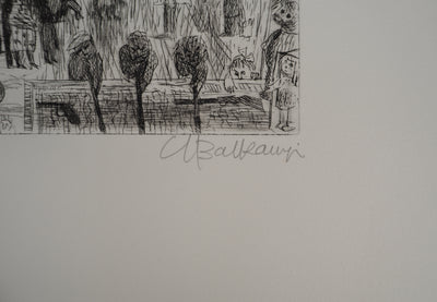 Suzanne BALKANYI : La fête forain, Gravure originale (photo de détail 2) - Crédit photo : Galerie Art.Paris