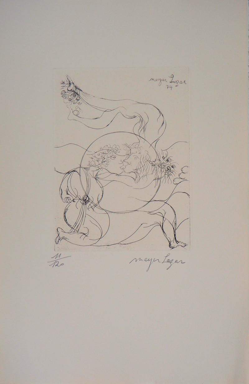 Meyer LAZAR : Cantique des Cantiques, Sphère amoureuse, Gravure originale (vue générale) - Crédit photo : Galerie Art.Paris