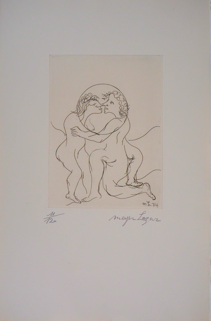 Meyer LAZAR : Cantique des Cantiques, Passion, Je ne vois que toi, Gravure originale (vue générale) - Crédit photo : Galerie Art.Paris