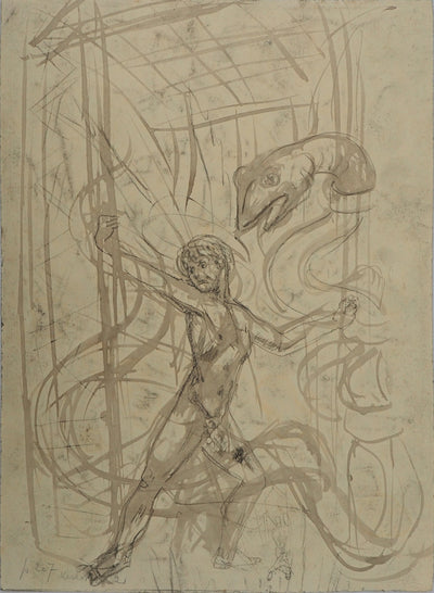 Edouard GOERG : La Jérusalem Céleste, Dessin original (photo de détail 6) - Crédit photo : Galerie Art.Paris