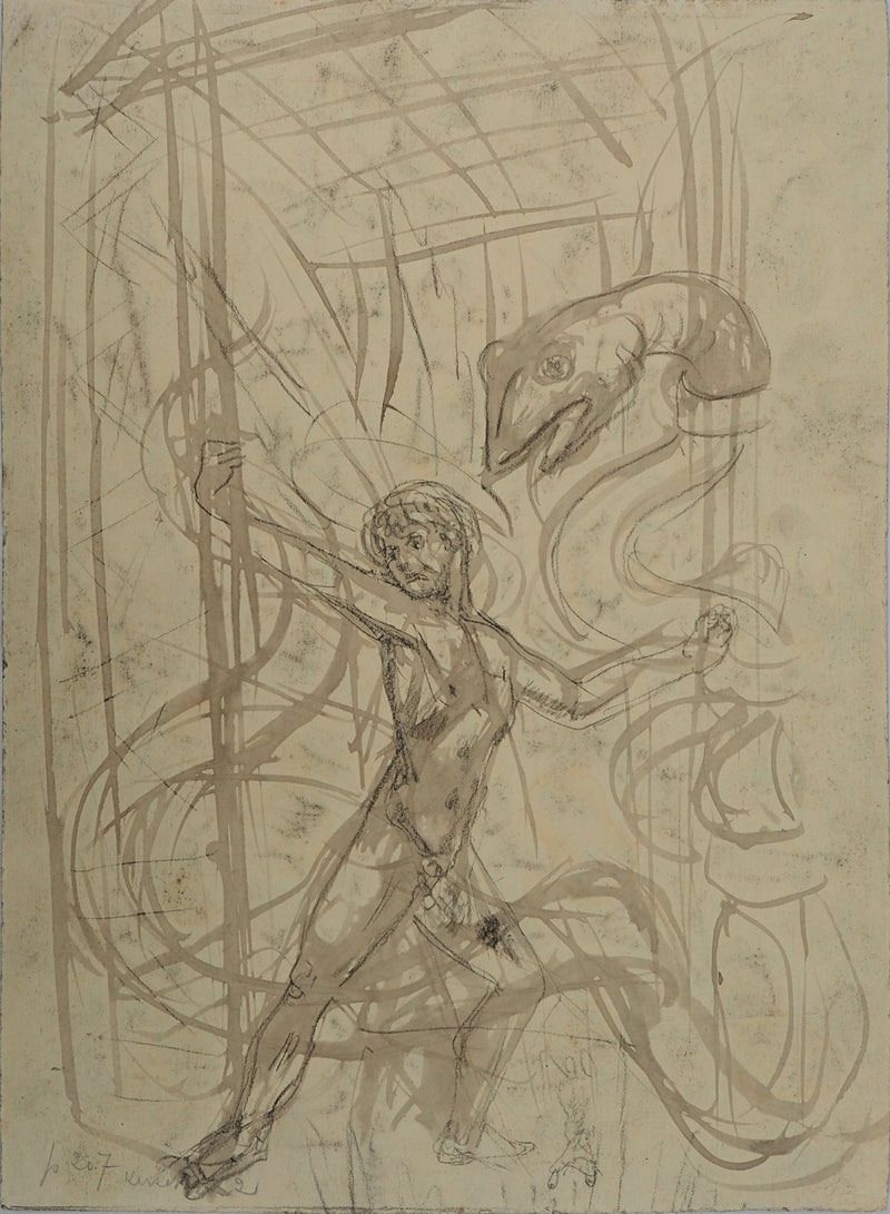 Edouard GOERG : La Jérusalem Céleste, Dessin original (photo de détail 6) - Crédit photo : Galerie Art.Paris