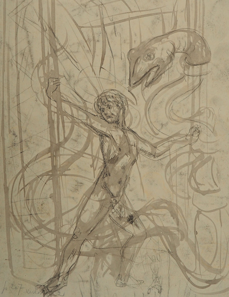 Edouard GOERG : La Jérusalem Céleste, Dessin original (photo de détail 8) - Crédit photo : Galerie Art.Paris