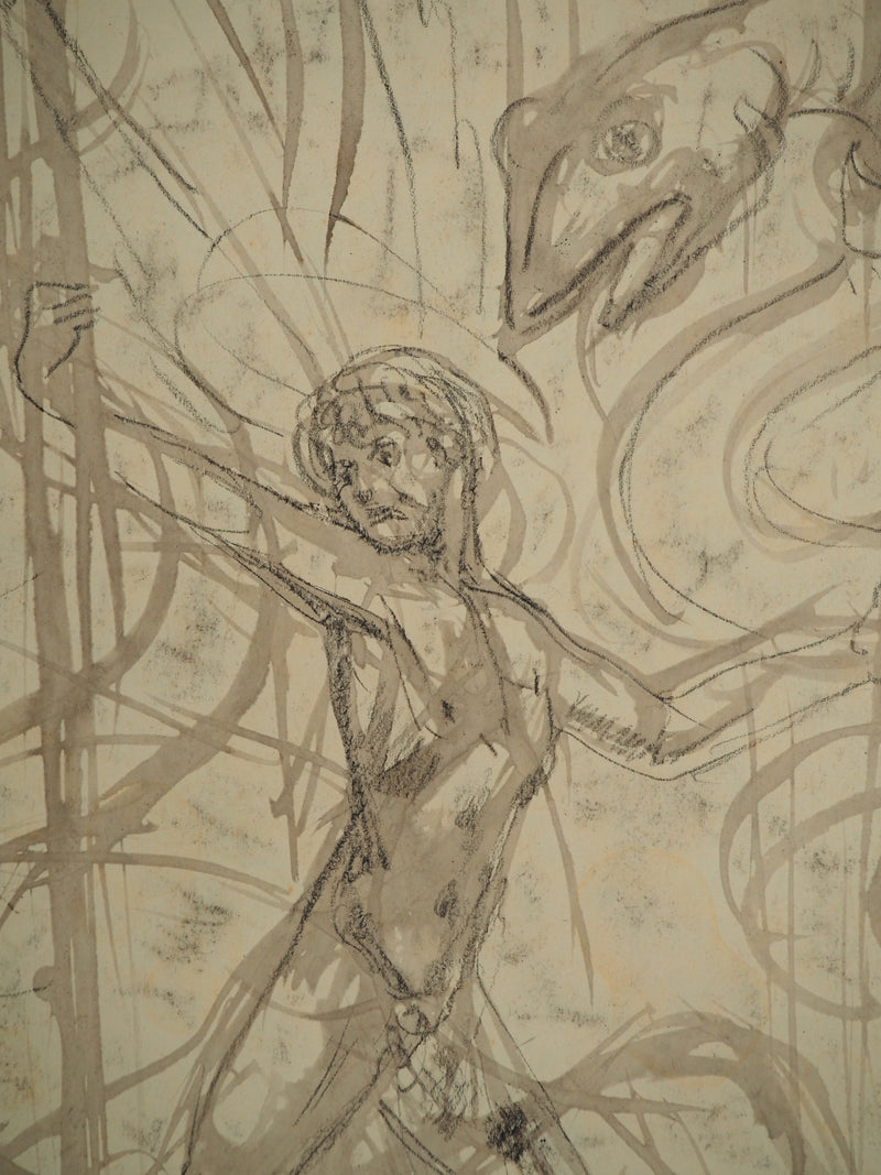 Edouard GOERG : La Jérusalem Céleste, Dessin original (photo de détail 9) - Crédit photo : Galerie Art.Paris
