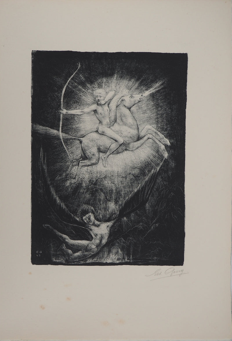 Edouard GOERG : Le conquérant, Lithographie originale (vue générale) - Crédit photo : Galerie Art.Paris