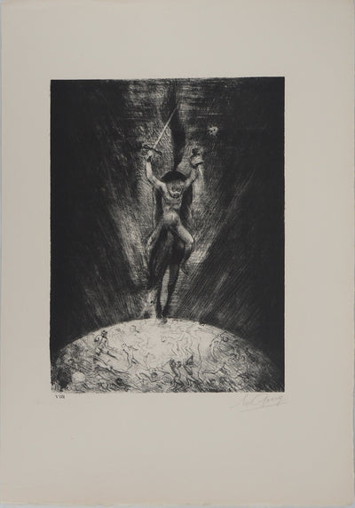 Edouard GOERG : Le cavalier au cheval noir, Lithographie originale (vue générale) - Crédit photo : Galerie Art.Paris