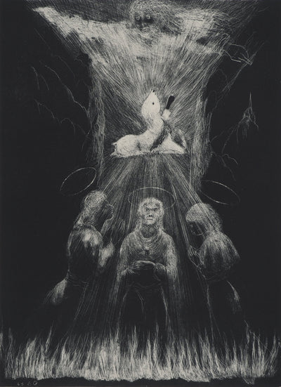 Edouard GOERG : Le sacrifice de l'Agneau lave les fidèles, Lithographie originale (photo de détail 3) - Crédit photo : Galerie Art.Paris