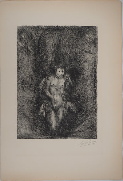 Edouard GOERG : Les criquets attaquant les hommes, Lithographie originale (vue générale) - Crédit photo : Galerie Art.Paris