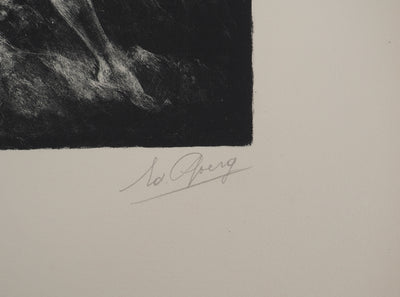Edouard GOERG : L'Ange posant un pied sur la Terre et l'autre sur la Mer, Lithographie originale (photo de détail 3) - Crédit photo : Galerie Art.Paris