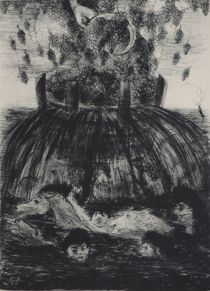 Edouard GOERG : La vendange, Lithographie originale (photo de détail 3) - Crédit photo : Galerie Art.Paris