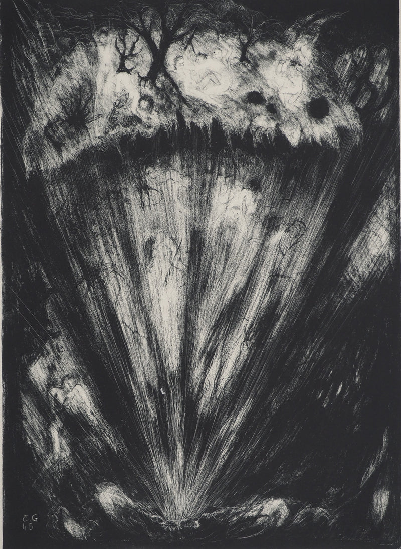 Edouard GOERG : Le tremblement de terre, Lithographie originale (photo de détail 3) - Crédit photo : Galerie Art.Paris