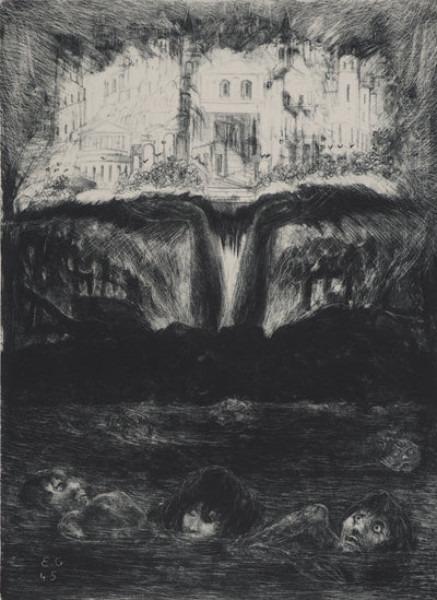 Edouard GOERG : La Nouvelle Jérusalem, Lithographie originale (photo de détail 4) - Crédit photo : Galerie Art.Paris