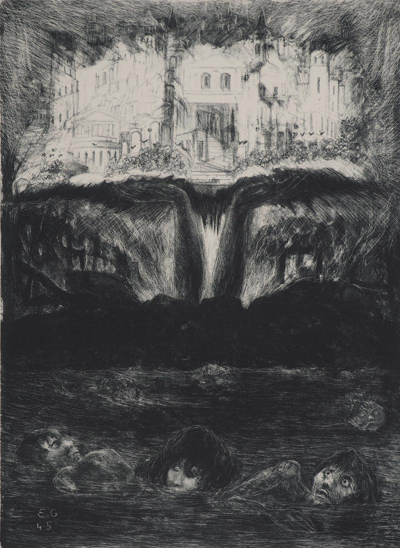 Edouard GOERG : La Nouvelle Jérusalem, Lithographie originale (photo de détail 4) - Crédit photo : Galerie Art.Paris