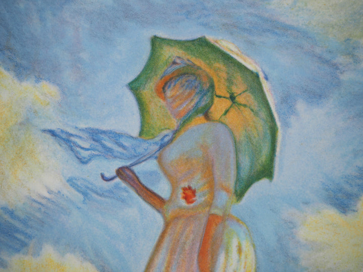 Claude MONET: Woman with a Parasol, Original Lithograph – art.paris