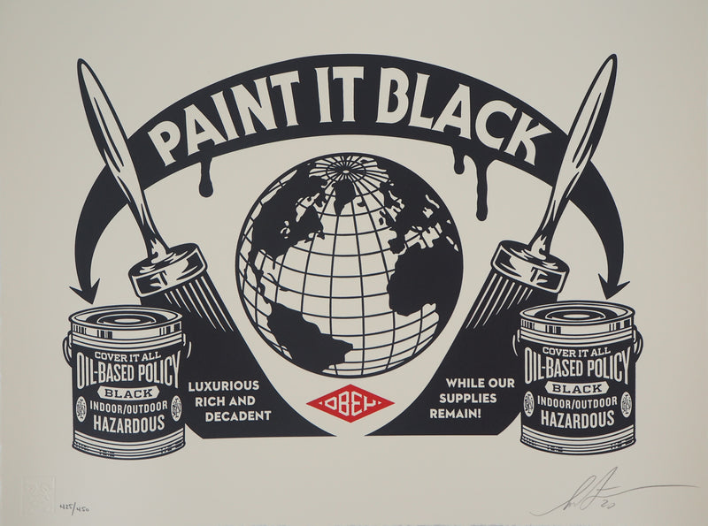 Shepard FAIREY : Paint It Black, Gravure originale (vue générale) - Crédit photo : Galerie Art.Paris