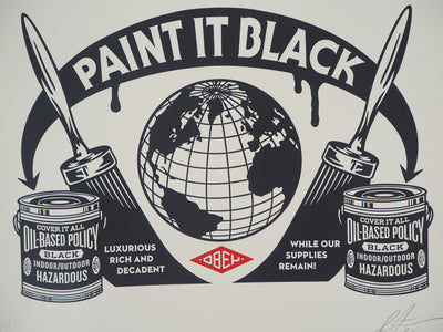 Shepard FAIREY : Paint It Black, Gravure originale (photo de détail 3) - Crédit photo : Galerie Art.Paris