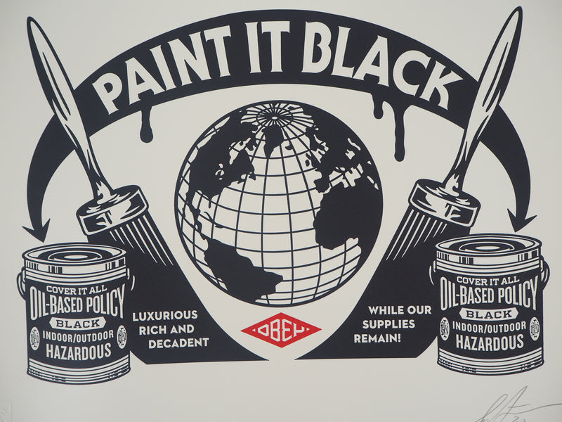 Shepard FAIREY : Paint It Black, Gravure originale (photo de détail 3) - Crédit photo : Galerie Art.Paris