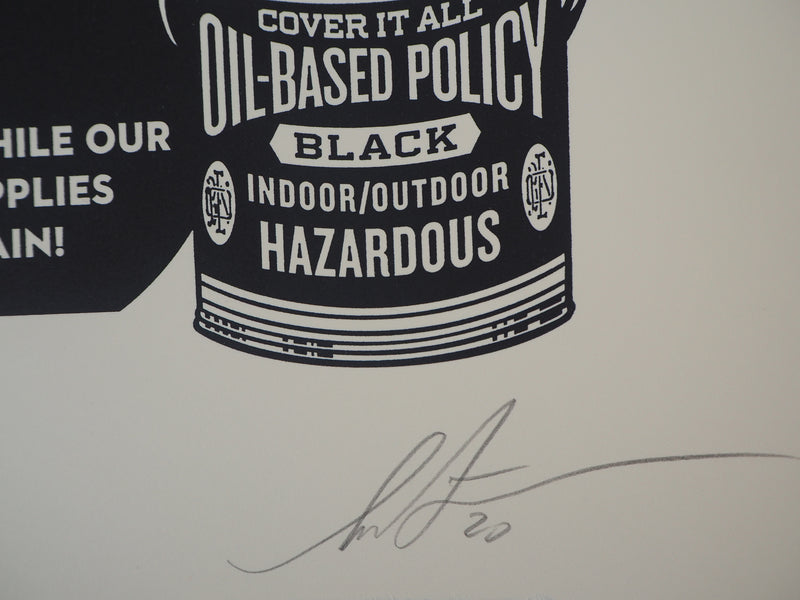 Shepard FAIREY : Paint It Black, Gravure originale (photo de détail 2) - Crédit photo : Galerie Art.Paris