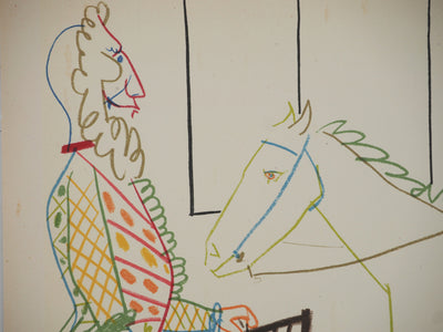 Pablo PICASSO : Courtisan, roi et femme dénudée, Lithographie