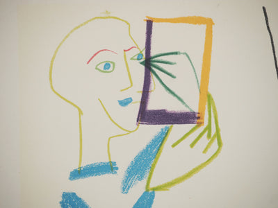 Pablo PICASSO : Artiste, femme et enfant, Lithographie originale (photo de détail 4) - Crédit photo : Galerie Art.Paris