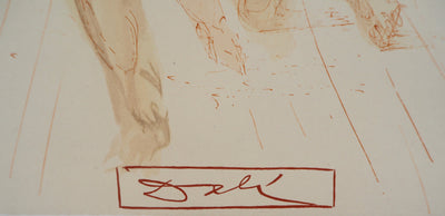 Salvador DALI : Les coléreux, Bois gravé original signé