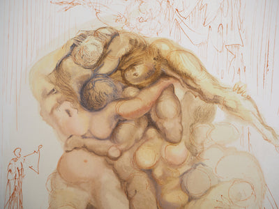 Salvador DALI : Les coléreux, Bois gravé original signé