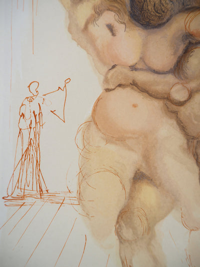 Salvador DALI : Les coléreux, Bois gravé original signé